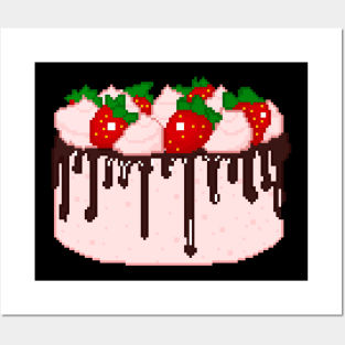 Pixel Pink Cake Posters and Art